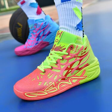Баскетбольне взуття для чоловіків, антиковзаюче, зносостійке, модне спортивне взуття, великі розміри, червоно-зелене (41 EU, Yuanyang)