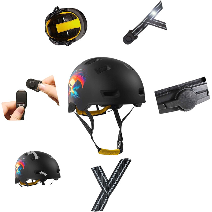 Шолом Crazy Safety Rampage Orange Schlange для велосипеда, скейтборду, роликів і BMX, для чоловіків, жінок і дітей, розмір M (54-57 см), регульований захисний шолом для скейтерів і велосипедистів