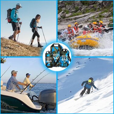 Водонепроникна сумка-мішок Dry Bag 10L/20L з регульованим плечовим ременем для плавання, рафтингу, кемпінгу, риболовлі, катання на човні, піших прогулянок та каякінгу (Світло-блакитний, 10L)