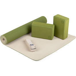 Набір для йоги Bodhi Yoga Starter-Set: йогамат з TPE, 2 блоки EVA, ремінь з бавовни, стартовий комплект для початківців