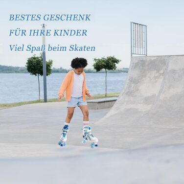 Ролики для дівчаток 4-12 років - регульовані ролики для дітей, для дому та вулиці (L(36-39 EU/240-270 mm), блакитний 702)