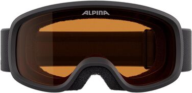 Дитячі гірськолижні окуляри Alpina Piney, чорні матові — міцні та ударостійкі з захистом від UV 100%