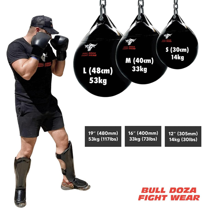 Водонепроникний боксерський мішок Bull Doza Fight Wear, міцний, три розміри, L (48 см), 53 кг