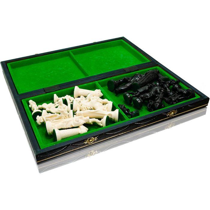 Шахи Master of Chess Black & White Edition: дерев'яна шахівниця, пластикові фігури, середньовільний стиль