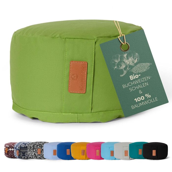 Йога-боулстер Rundes 30см x 15см | Знімний чохол | Наповнювач: органічна гречка (KBA) | Для Інь-йоги та медитації