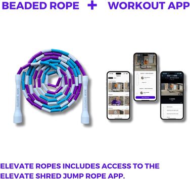 Професійна скакалка Elevate Rope з перлинами, 3 м, регульована, якісні перлини і полімерний шнур, для фрістайлу, кардіо та трюків, для всіх рівнів, для залу та вулиці