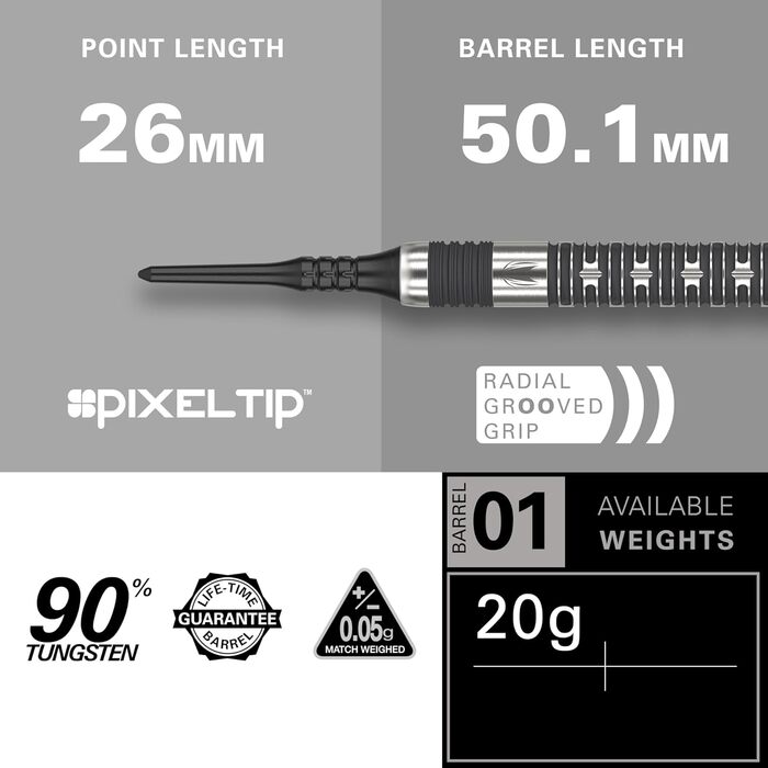 Дротики Target Chris Dobey Hollywood Action 90% Softdarts, м'який накінечник