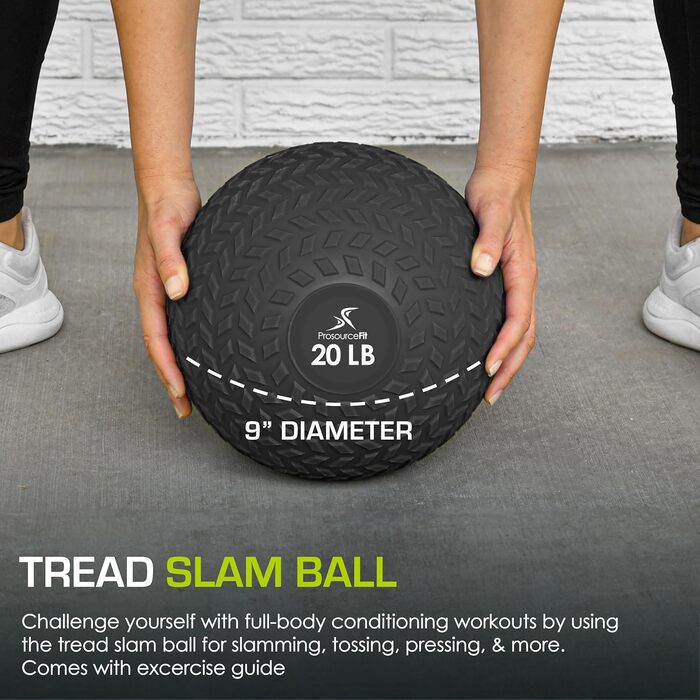 Медичний м'яч ProsourceFit Slam 5-50 фунтів – гладкий і текстурований, для силових і кардіо вправ, тренування корпусу