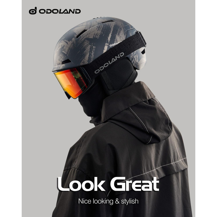 Шолом гірськолижний/сноубордичний Odoland, унісекс, чорний, регульований, для дорослих та підлітків
