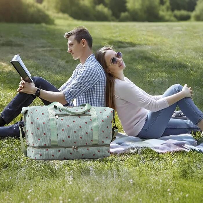 Спортивна сумка-рюкзак для жінок, 35л, Weekender, для подорожей та спортзалу (зелена)