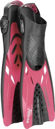 Ласти CRESSI Tonga + Маска Baron для снорклінгу, плавання, дорослі, S/M (36-41), чорно-рожеві