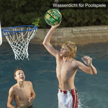 Баскетбольний м'яч Jicsetk, розмір 5/7, дитячий, для гри в приміщенні та на вулиці (камуфляжний, зелений)