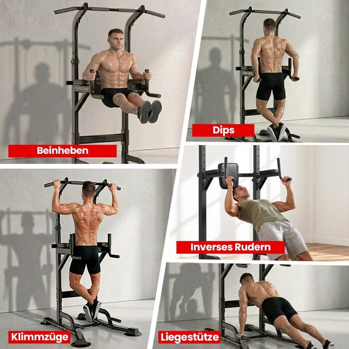 Турнік вільностоючий FELSENFEST Power Tower (до 220 кг) — регульований по висоті (165-235 см) тренажер для підтягувань, віджимань та преса для дому, калістеніка