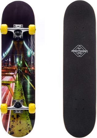 Дитячий дерев'яний скейтборд Meteor Mini Cruiser з ретро дизайном, колеса для хлопчиків та дівчаток