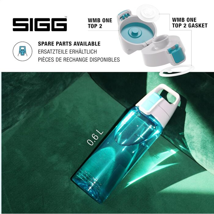 Пляшка для води Sigg Total Color ONE Tritan 600 мл/1 л: для газованих напоїв, легка, герметична, без BPA, придатна для миття в посудомийній машині