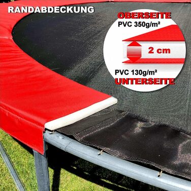 Трамплін для дітей на відкритому повітрі (діаметр 427 см, червоний) – повний комплект, ігровий майданчик для саду