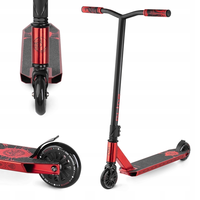 Трюковий самокат Movino Glide, червоний, колеса 100 мм, 3.30 кг, ABEC-9