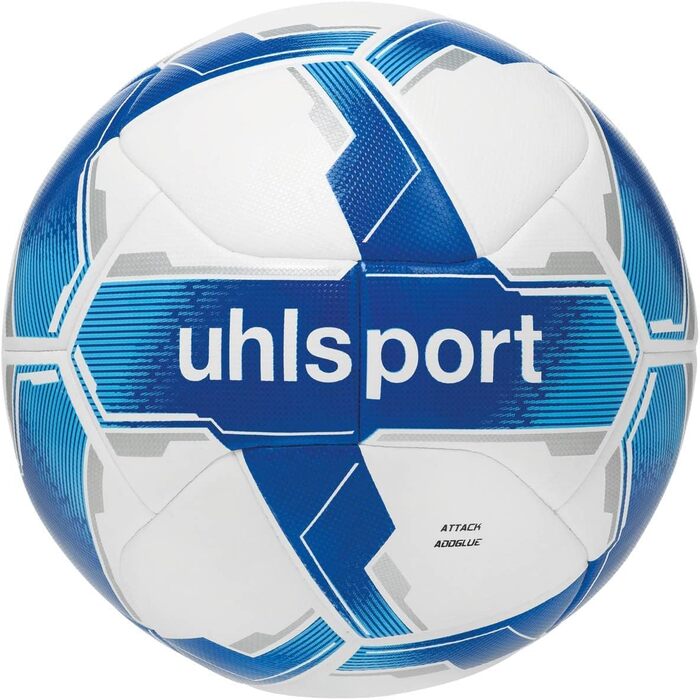 Футбольний м'яч Uhlsport Attack ADDGLUE, тренувальний, біло-синій, розмір 4, FIFA Basic