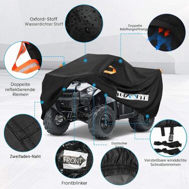 Водонепроникний чохол на квадроцикл ATV Heavy Duty XXXL (260x120x120 см), 300D Oxford Cloth, всесезонний захисний чохол для Polaris Sportsman, Yamaha, Honda, Kawasaki