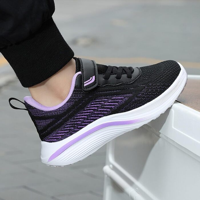 Дитячі кросівки для занять спортом: кросівки для залу, бігові кросівки, спортивне взуття для дітей, кросівки-сліпони, чорні, розмір 28-40 EU