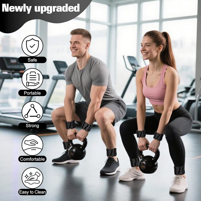 Набір манжет для збільшення ваги 2 шт. (0,46 кг кожна), регульовані ваги для зап'ястя, фітнес-браслети з вагою, ваги для ніг для танців, балету, пілатесу, кардіо, аеробіки, ходьби, зелений (чорний)