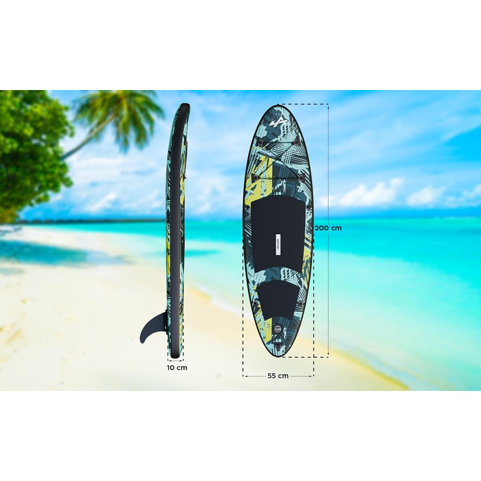 Надувне SUP для підлітків Athler Splash 50 з сидінням та аксесуарами - SUP/Каяк, Комплект з рюкзаком, веслом, насосом, шнуром, фінами