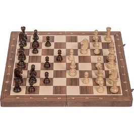 Шахова дошка та фігури Staunton №6 Square Pro, дерево горіх, шаховий набір