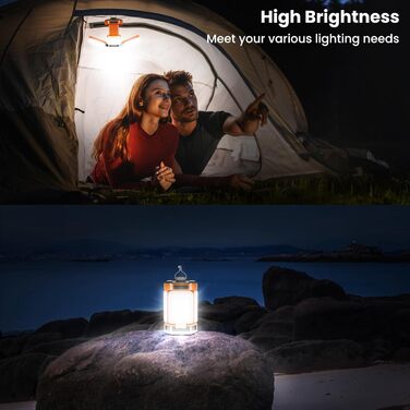 Кемпінгова лампа BICKON: 60 LED, 25 годин роботи, 4000mAh, 5 режимів, регулювання яскравості, для кемпінгу, походу, надзвичайних ситуацій