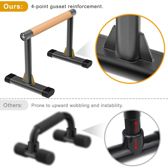 Паралелетки Kipika для віджимань та висипань, фітнес-паралелетки для гімнастики та силових тренувань, 600 lbs (272 кг) вантажопідйомність, 12' (365 см) висота