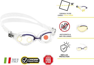 Універсальні плавальні окуляри Cressi Lady Flash, прозорі, лінзи прозорі, для басейну, для жінок та чоловіків