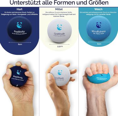 Антистрес-м'яч MindPanda Geist & Körper для дорослих (Океанський Бриз) - для рук, з подвійною/потрійною щільністю, для зняття тривоги та тренування кистей