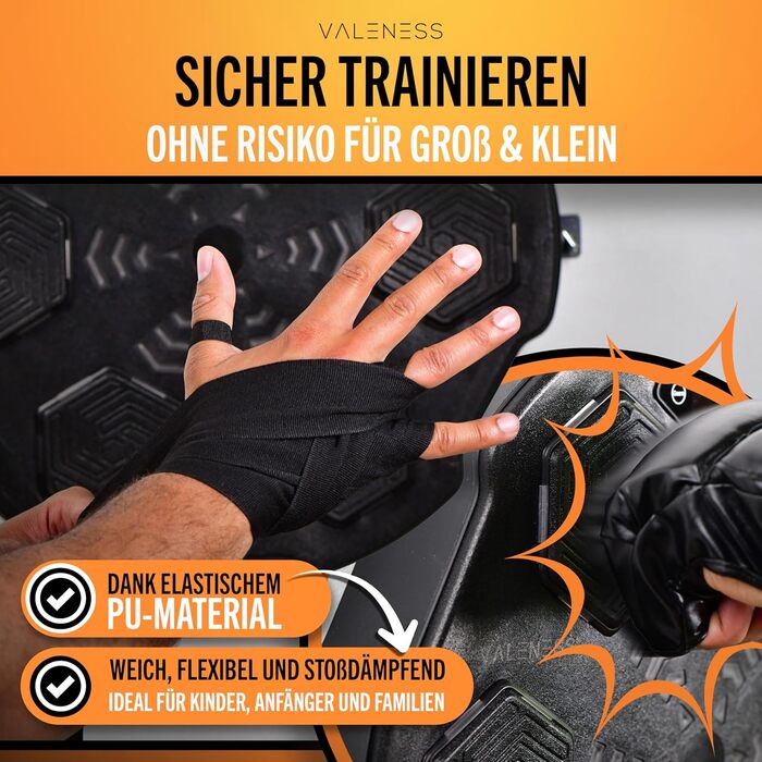 Музична бокс-машина VALENESS® – Smart бокс з музикою та LED, бокс-автомат для стіни, комплект з боксерськими рукавичками. Ідеальне тренування боксу вдома для дітей та дорослих (ручна музична бокс-машина)