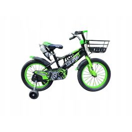 Дитячий велосипед 16 дюймів для хлопчика з кошиком, Зелений