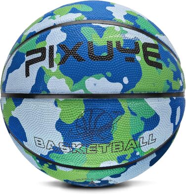 Баскетбольний м'яч Jicsetk, розмір 5/7, міні-баскетбольний м'яч для дітей, спортивний м'яч для гри на вулиці та в приміщенні (камуфляжний синій, 5)