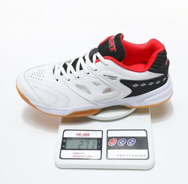 Чоловічі/Жіночі гандбольні кросівки: дихаючі, з антиковзаючою підошвою, легкі, для змагань та тренувань, білі/червоні, 40 EU