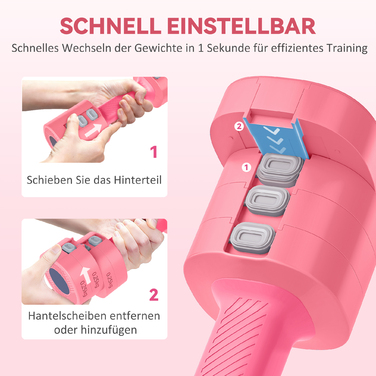 Набір гантелей з регульованою вагою, квадратна форма, універсальний, металевий сердечник, червоний