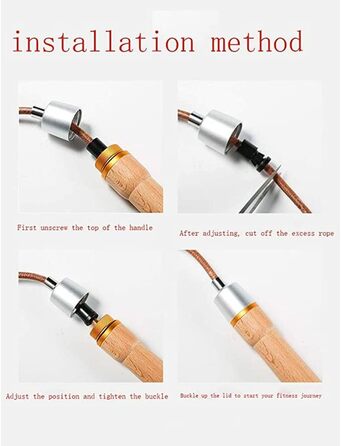 Стрибкове канат зі шкіри з дерев'яною ручкою, 2.4 м, аксесуар для фітнесу