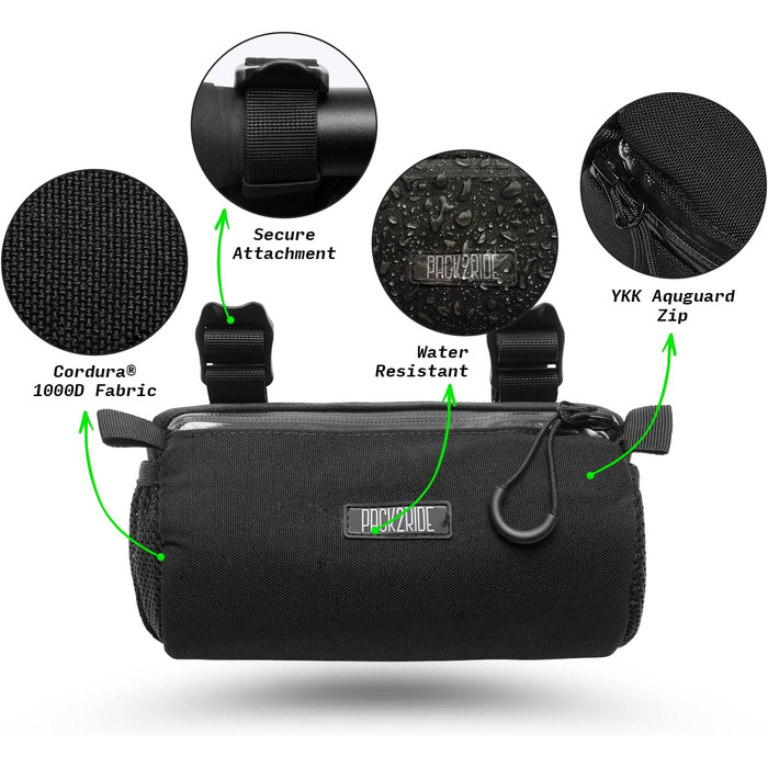 PACK2RIDE Perfecda велосипедний передній кошик із водовідштовхувальної міцної тканини Cordura для шосейних та гравійних велосипедів, коричневий