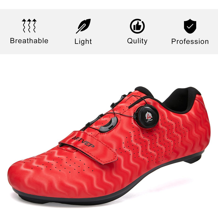 Велосипедні черевики для чоловіків та жінок. Сумісні з педалями Look SPD, SPD-SL, Delta Lock. Підходять для Peloton. Червоні, розмір 38 EU.