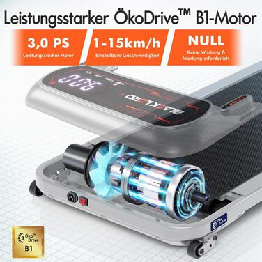 Електричний біговий тренажер BLACK LORD з нахилом 9%, 3.2 PS, Walking Pad 4-в-1 для дому та офісу, 12 програм, динамік, 140 кг