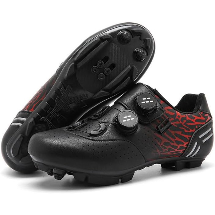 Велосипедні черевики для жінок та чоловіків MTB, шосейні, mountainbike, кросівки, дихаючі, для занять в приміщенні та на відкритому повітрі, велосипедні, спін, MTB, T-730 (37 EU, Чорний Bergschloss)
