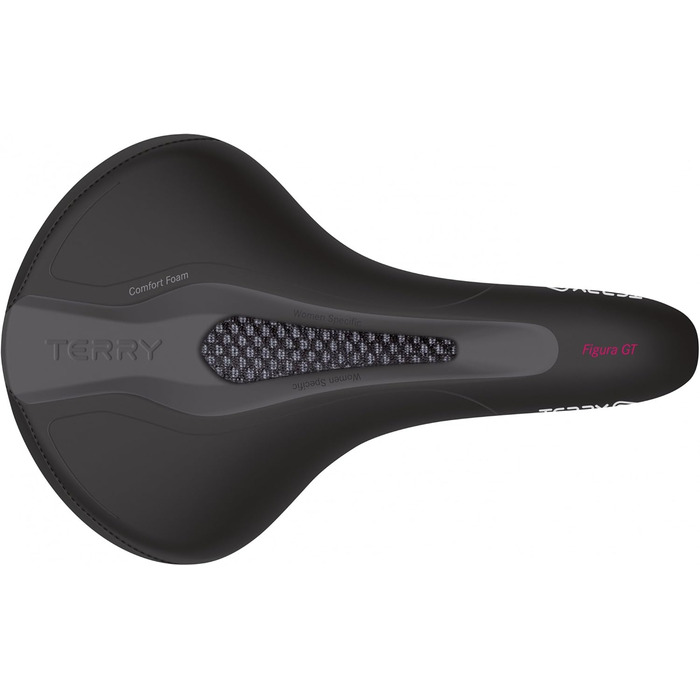 Жіночий велосипедний сідло Terry Figura GT Max з CrMo-основою, WeatherMax Dura Silk, чорний, ширина 12-15 см