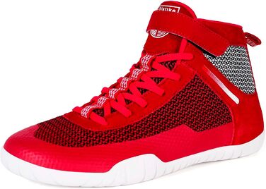 Черевики для боротьби, боксерські, фітнес- та вантажні черевики для пауерліфтингу з плоскою підошвою (43 EU, Червоні, однотонні)