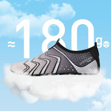 Чоботи для плавання WateLves: чоловічі та жіночі, дихаючі, швидковисихаючі, унісекс, 40/41 EU, сірий колір