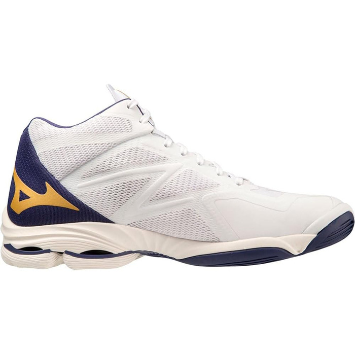Волейбольне взуття Mizuno Wave Lightning Z7 Mid - Біло-блакитне, висока видимість, розмір 38.5 EU