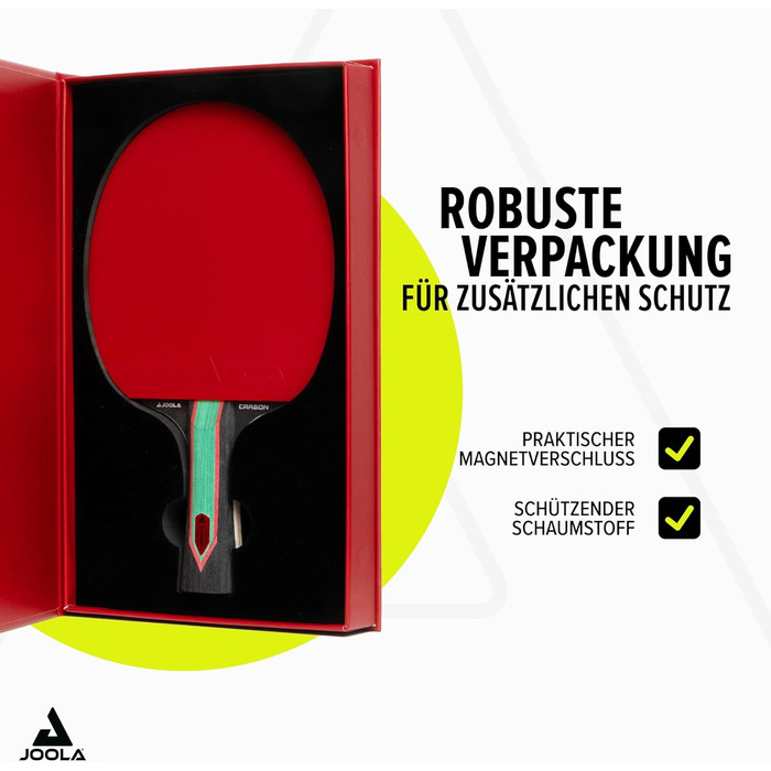 Стіл тенісний набір JOOLA RED Carbon Control – набір ракетки з покриттям Vizon та магнітною коробкою