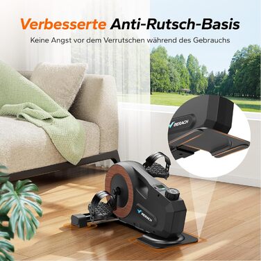 MERACH Педалетраннер для дому: міні-тренажер для літніх людей, тихий та з неслизькою поверхнею, з LCD-дисплеєм, 8 рівнів магнітного опору, переможець тесту 2025, велотренажер для столу в офіс