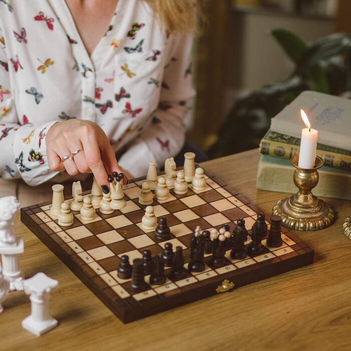 2 в 1: шахи та шашки з дерева Master of Chess, ручна робота, складне шахове поле 31x31 см для дітей і дорослих, портативний набір
