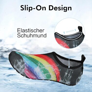 Шкарпетки для плавання SAGUARO Unisex, швидковисихаючі, чорні, 36-47 (46/47 EU)