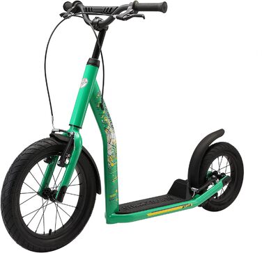 Самокат дитячий STAR SCOOTER City Kick Scooter 16 дюймів, зелений - з повітряними колесами та регульованою висотою